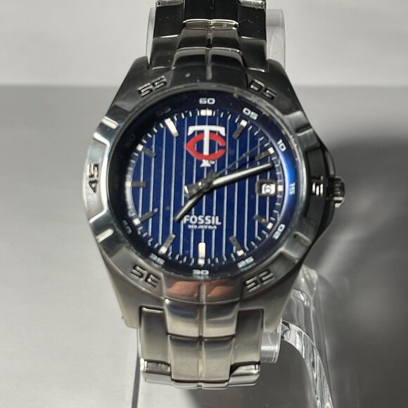 Minnesota Twins MLB Stainless-Steel Men's Watch by Fossil NEW (RARE) - Picture 7 of 8